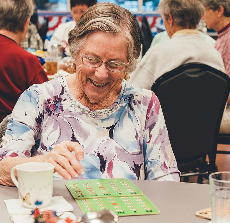 Women playing bingo